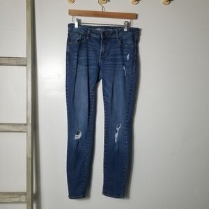 OLD NAVY WOMEN'S ROCKSTAR LOW RISE DISTRESSED SKINNY JEANS SIZE 8